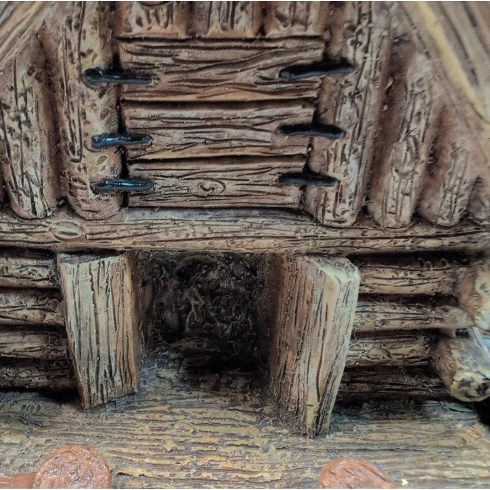 LOG CABIN Lake House Deer Shack hunting Fishing Resin Table Lamp Home Decor
